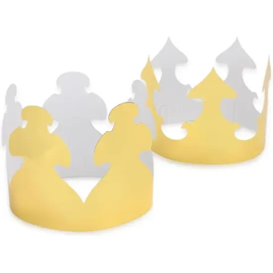 Hygloss&reg; Bright Gold Tag Crowns, Pack of 24 image {5}