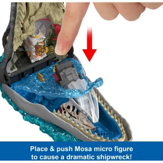 Jurassic World Rebirth Deluxe Mosasaurus Playset, 7 Interactive Features & Sound FX, 6 Micro Figures image {3}