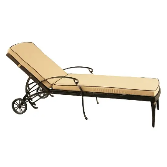 Contemporary Modern Mesh Lattice Aluminum Patio Chaise Lounge - Portable, Adjustable, Weather-Resistant - Oakland Living: Outdoor Lounger with Wheels image {8}
