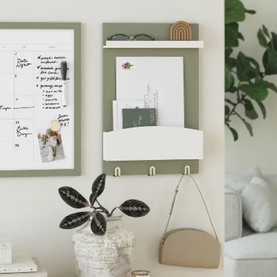 U Brands 11"X17" Modern Wall Organizer Storage Board Forest Fog image {7}