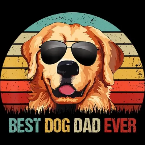 Men's Design By Humans Best Dog Dad Ever Golden Retriever By LuckyCharm99 Tank Top image {1}