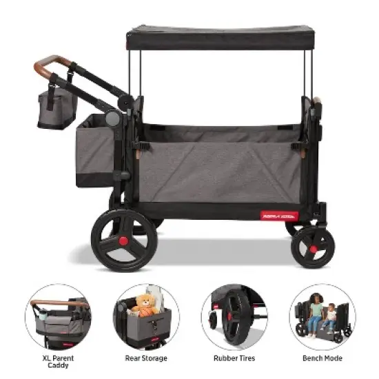 Radio Flyer Atlas Kid and Cargo Stroller Wagon - Gray image {2}
