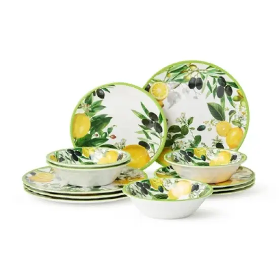 Certified International 12pc Limone Melamine Dinnerware Set image {7}