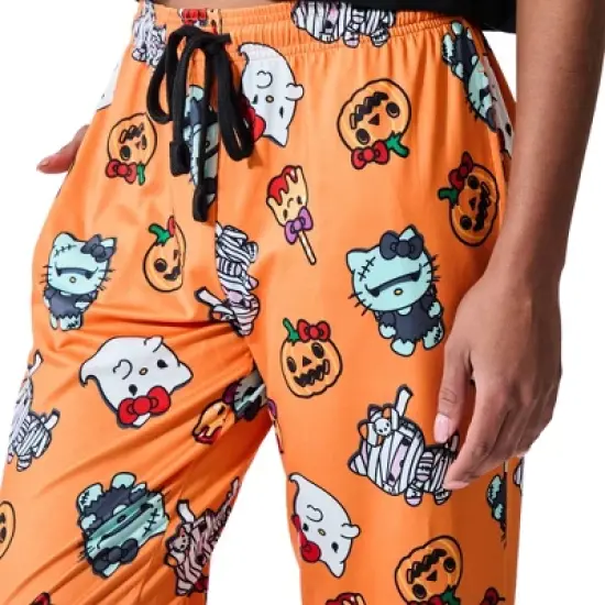 Hello Kitty Halloween Costumes Women's Orange Sleep Pajama Pants image {2}