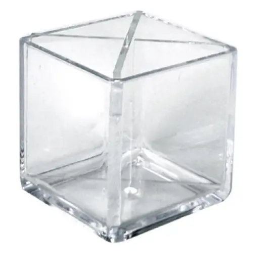 Azar Displays Cube Pencil Holder with Divider 5"W x 5"D x 5"H image {1}