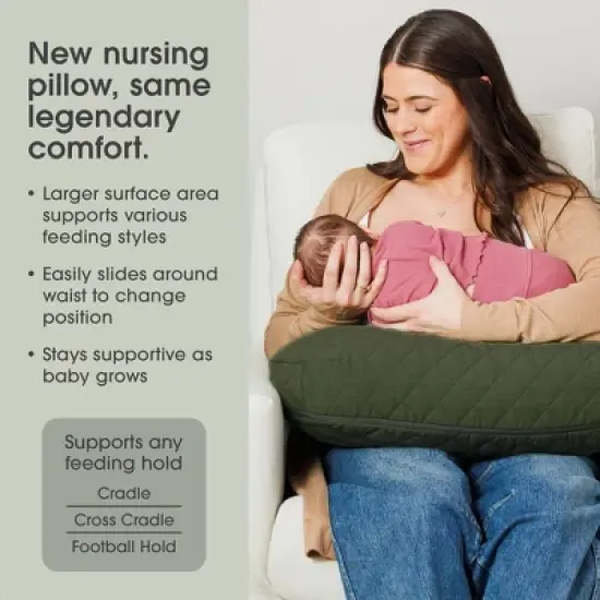 Boppy Luxe Nursing Pillow - Green Moss Quilt image {6}