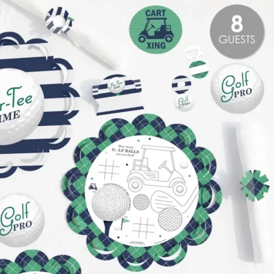 Big Dot of Happiness Par-Tee Time - Golf - Happy Birthday Party Supplies Kit - Ready to Party Pack - 8 Guests image {1}