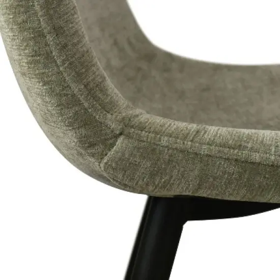 Hana + Spoon 5-Piece Round Clear Glass Dining Table Set with 4 Upholstered Chairs Black Legs for Home Kitchen Restaurant -The Pop Maison image {5}