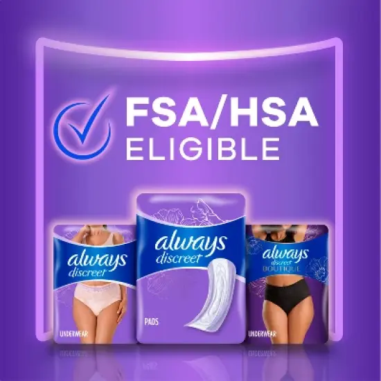 Always Discreet Incontinence & Postpartum Incontinence Pads - Light Absorbency - 30ct image {8}