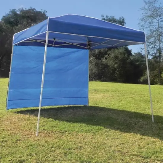 Z-Shade 10 by 10 Foot Instant Pop Up Shade Canopy Tent with 10 Foot Angled Leg Canopy Tent Taffeta Attachment for Beaches, Backyards, or Events, Blue image {3}