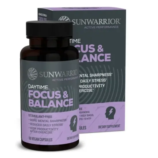 Daytime Focus & Balance Supplement Capsules, Supports Brain Health for Clarity & Mental Focus, Enhanced Mental Resilience, Sunwarrior, 60ct image {8}