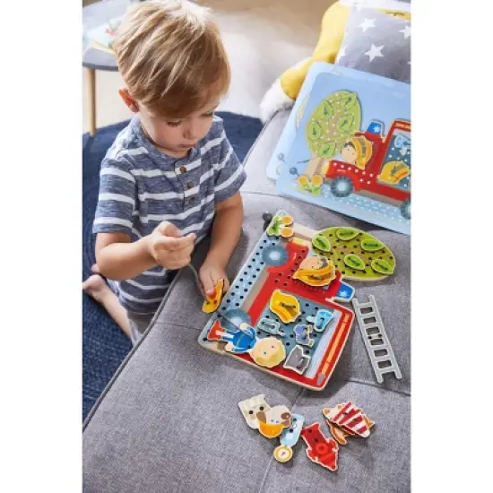 HABA Fire Engine Rescue Themed Threading Game image {4}