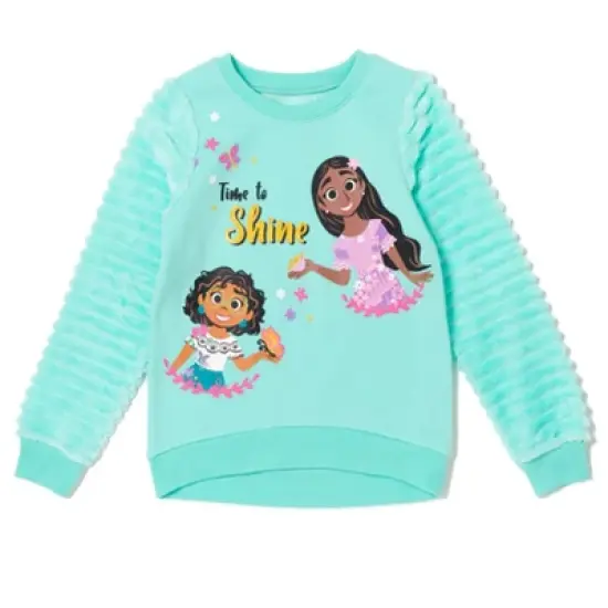 Disney Lilo & Stitch Encanto Minnie Mouse Stitch Isabela Mirabel Girls Fleece Fur Sweatshirt Little Kid to Big Kid image {5}