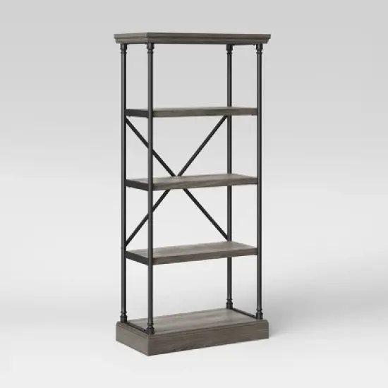 65" Conway Cast Iron Bookshelf Gray - Threshold&trade; image {2}