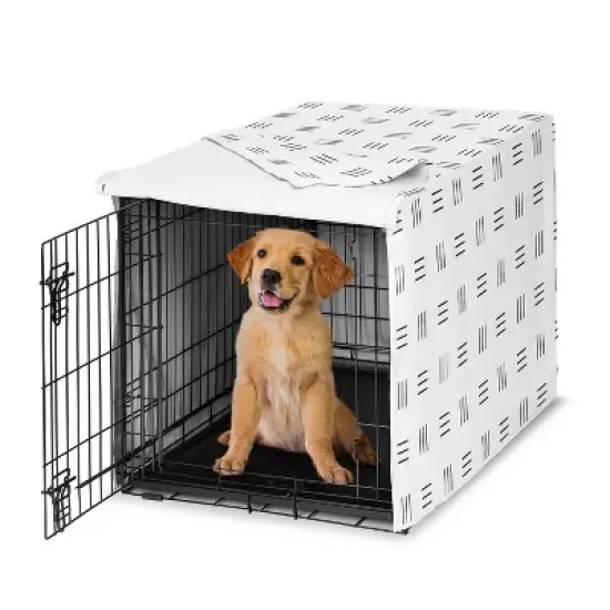 Sweet Jojo Designs Dog Crate Kennel Cover 36in. Boho Hatch White and Black image {6}
