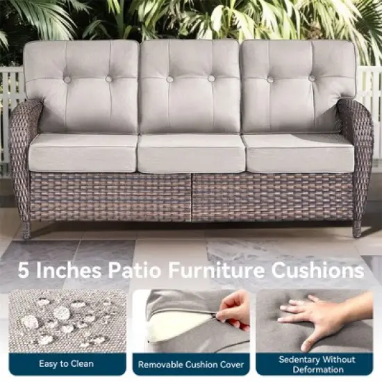 7 Pieces Gymojoy Sofa Ottoman with Swivel Chairs image {8}