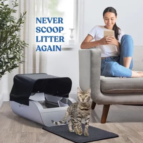 DOMETOUR Smart Litter Box Cat Litter Box with Wide Opening -Cat Toilet image {7}