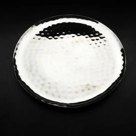 Inox Artisans Full Polished Stainless Steel Round Service Tray image {4}