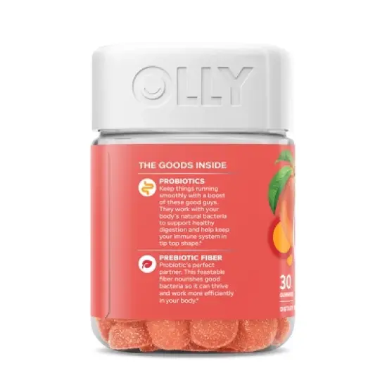 OLLY Probiotic + Prebiotic Gummies - Peachy Peach - 30ct image {5}