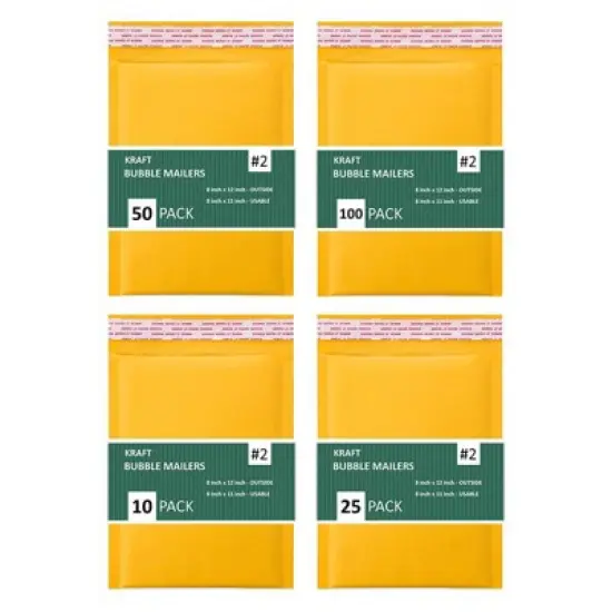Link #2 8.5" X 12" Kraft Paper Bubble Mailers Padded Self Seal Shipping Envelopes Pack of 10/25/50/100 image {5}