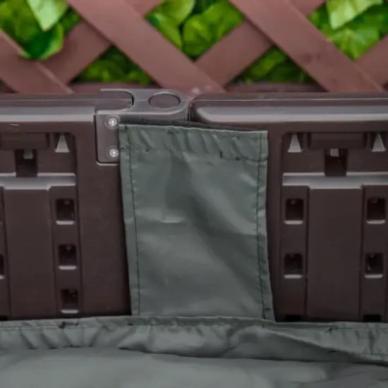 Outsunny Kids Outdoor Sandbox with Cover Garden Bed, Easy Assembly Children's Play Station for Backyard, Brown image {5}