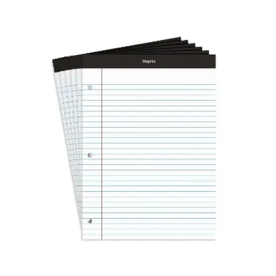 Staples Double Pad Notepads 8.5x11.75 White 100 Sh/Pd 6 Pd/Pk TR57350/35717 image {8}