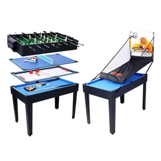 Multi Game Table, 43 Inch 5-in-1 Combo Game Table, Hockey/Soccer Foosball/Pool/Table Tennis/basketball Table Combination Kit for Game Room Home image {5}