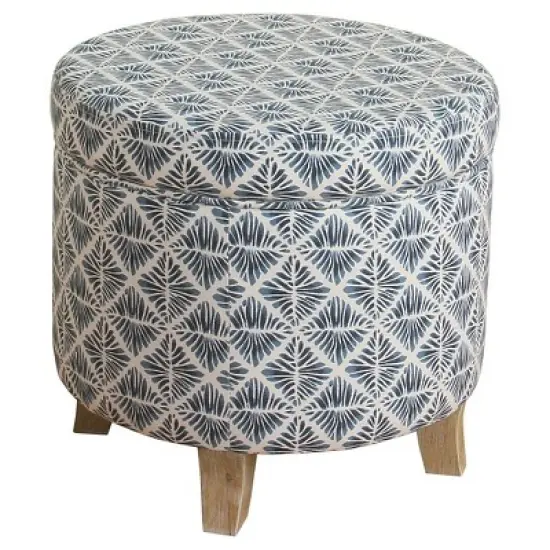 Cole Classics Round Storage Ottoman Flared Wood Leg - HomePop image {4}