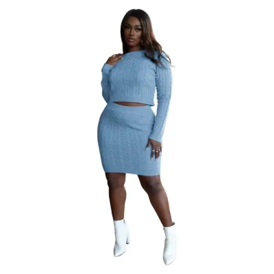 Rebdolls Women's Plus Size Cable Knit Mini Skirt image {5}