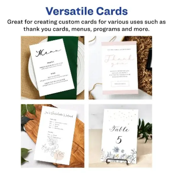 Avery Printable Rectangle Cards with Sure Feed Technology, 6" x 9", Matte White Cardstock, Print-to-the-Edge, Laser/Inkjet Cards, 10 Total image {1}