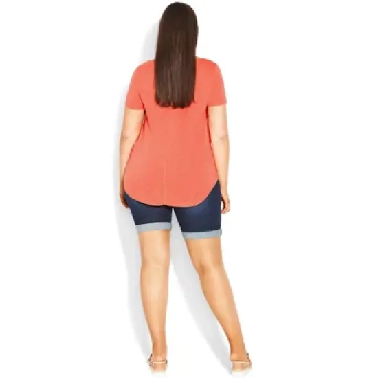 Women's Plus Size Slub Tee - orange | EVANS image {1}