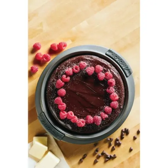 Anolon Advanced Bakeware 9" Nonstick Round Cake Pan with Silicone Grips Gray: Steel, Even-Heating, Soft-Grip Handle image {3}