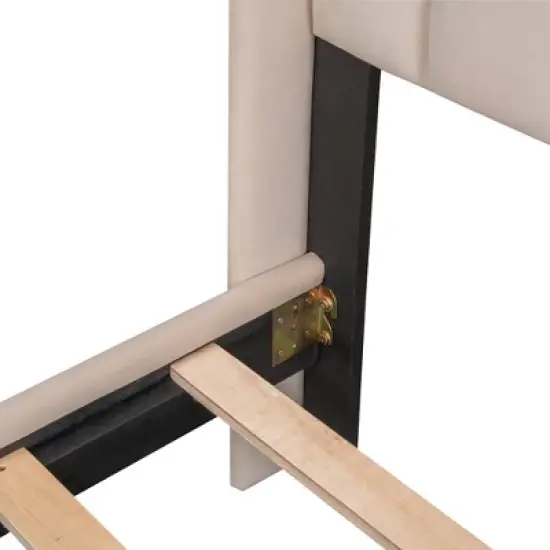 Velvet Upholstered Platform Bed, Storage Bed with a Big Drawer-ModernLuxe image {10}