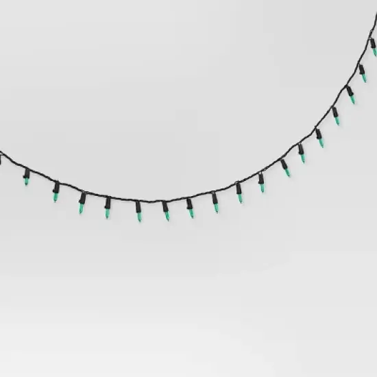 100ct LED Halloween Indoor Outdoor Miniature String Lights Neon Green/Black - Hyde and EEK! Boutique&trade; image {2}