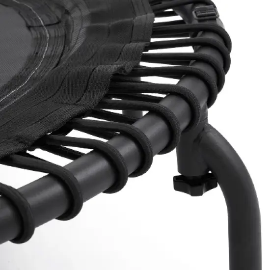 JumpSport 550f PRO Indoor Heavy Duty Lightweight 44 Inch Folding Fitness Trampoline with Arched Legs and 7 Adjustable Tension Settings, Black image {2}