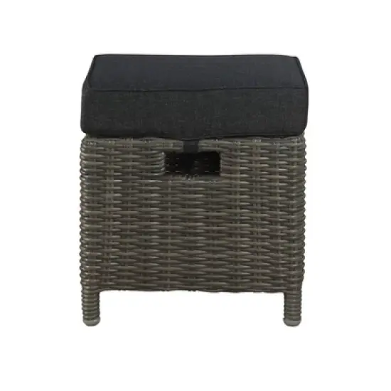 2pc Asti Wicker Outdoor Recliner & 15" Ottoman Patio Seating Set - Gray - Alaterre Furniture image {7}