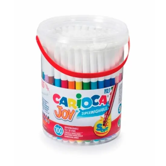 CARIOCA Joy Fine Tip Felt Tip Washable Pens Box - 100 Pieces image {4}