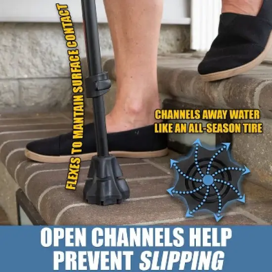 Luupatchy Cyclone Cane - Lightweight All-Terrain Walking Aid for Hiking & Travel, Adjustable, Waterproof, V-Tec Grip for Comfort & Stability image {6}