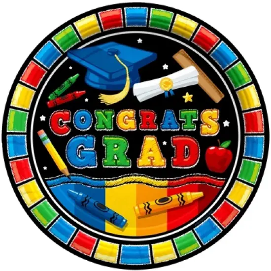 Treasures Gifted Kindergarten Graduation Plates 9in - Kindergarten Graduation Party Decorations - 24 Pack image {1}