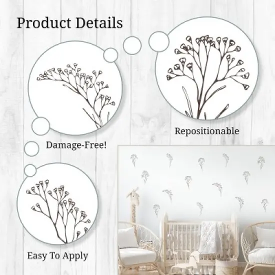 Floral Stems Wall Decor - Decalcomania image {2}
