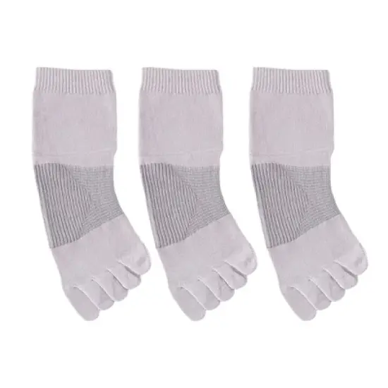 Anna-Kaci 3-Pack Women's Pure Cotton Five-Toe Socks with Antibacterial Breathable Design image {3}