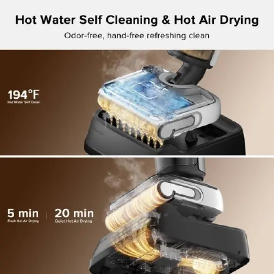 Roborock F25 Cordless Wet Dry Vacuum Cleaner, Floor Washer, Self-Cleaning & Drying System, 60 Min Run Time, Zero-Tangle & Streak-Free image {4}