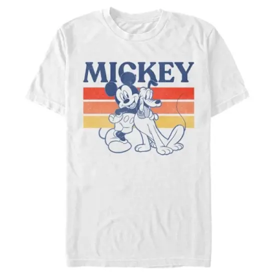 Men's Mickey & Friends Retro Pluto and Mickey Mouse T-Shirt image {4}