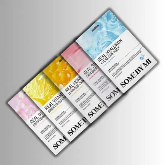 SOME BY MI 5-Day Radiance & Renewal Set (5 piece sheet mask variety pack for luminous, deeply nourished, & revitalized skin complexion) image {1}