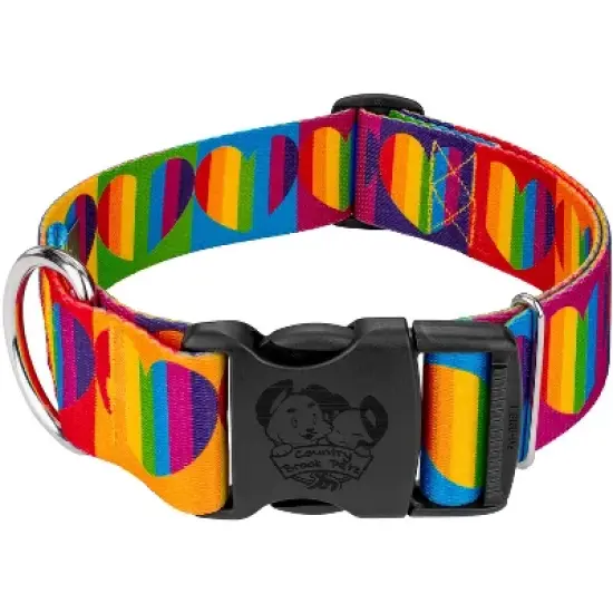 Country Brook Petz 1 1/2 Inch Deluxe Rainbow Hearts Dog Collar image {6}