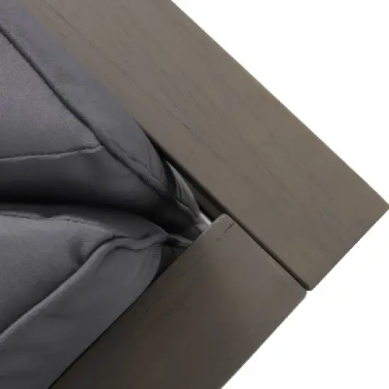 Christopher Knight Home Brava Outdoor Acacia Wood Sectional Sofa with Cushion Gray image {7}