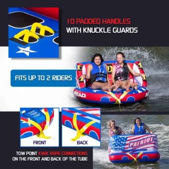 Airhead Patriot Towable Kwik Connect Chariot Style Reversible Tube image {2}