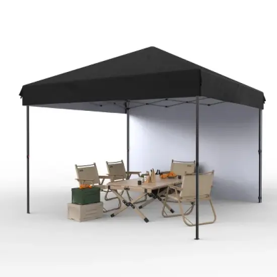 10'x10' Pop Up Canopy, Waterproof & UV-Resistant Outdoor Canopy with Center Lock and 1 Sidewalls, for Picnics, Camping, Beach, and Outdoor Gatherings image {8}