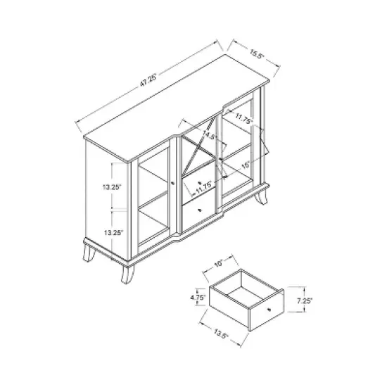 Antonette Transitional Multi-Storage Dining Buffet Cappuccino - HOMES: Inside + Out image {4}