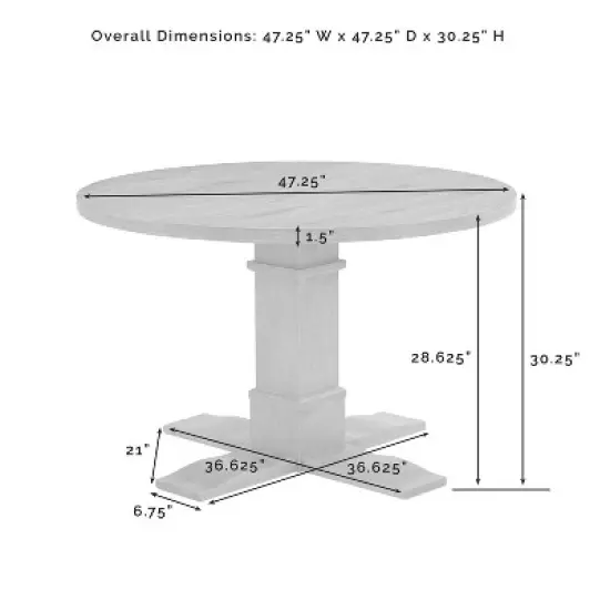 Joanna Round Dining Table Rustic Brown - Crosley image {4}